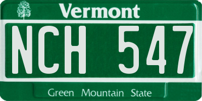 VT license plate NCH547