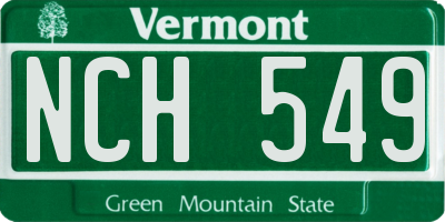 VT license plate NCH549