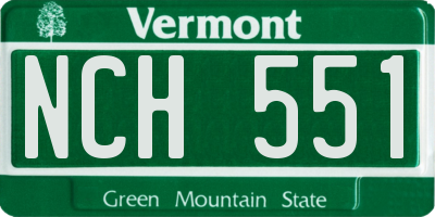 VT license plate NCH551