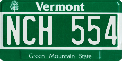 VT license plate NCH554
