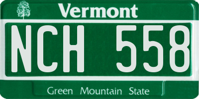 VT license plate NCH558