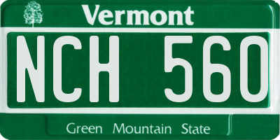 VT license plate NCH560