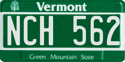 VT license plate NCH562