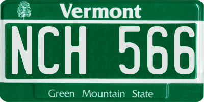 VT license plate NCH566