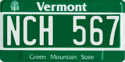 VT license plate NCH567