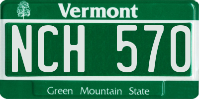 VT license plate NCH570
