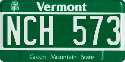 VT license plate NCH573
