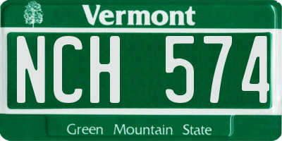 VT license plate NCH574
