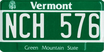 VT license plate NCH576