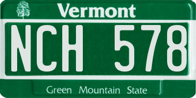 VT license plate NCH578