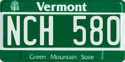 VT license plate NCH580
