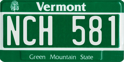 VT license plate NCH581