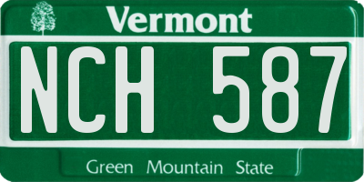VT license plate NCH587