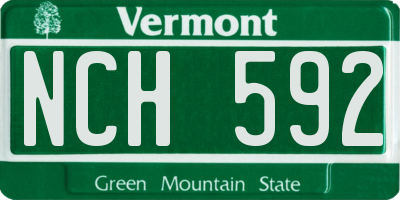 VT license plate NCH592