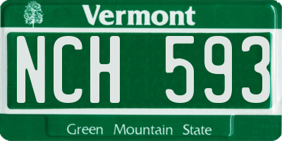 VT license plate NCH593