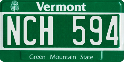 VT license plate NCH594