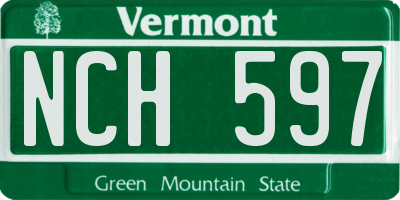 VT license plate NCH597
