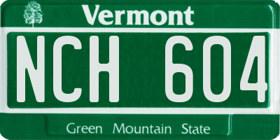 VT license plate NCH604