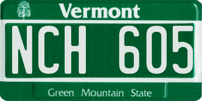 VT license plate NCH605