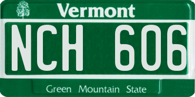 VT license plate NCH606