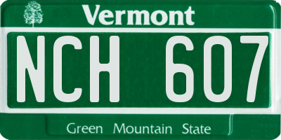 VT license plate NCH607