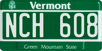VT license plate NCH608