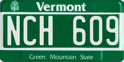VT license plate NCH609