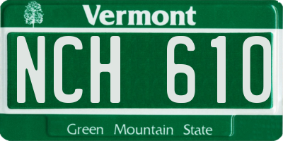 VT license plate NCH610