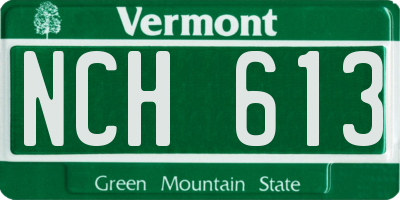 VT license plate NCH613