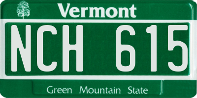 VT license plate NCH615