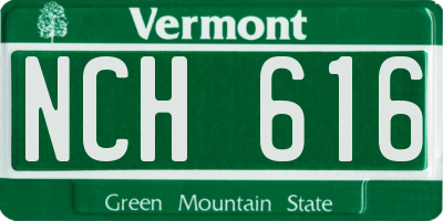 VT license plate NCH616