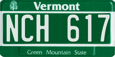 VT license plate NCH617