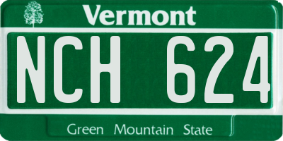 VT license plate NCH624