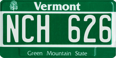 VT license plate NCH626