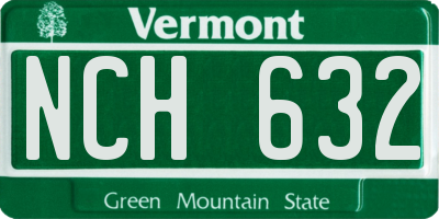 VT license plate NCH632
