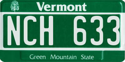 VT license plate NCH633