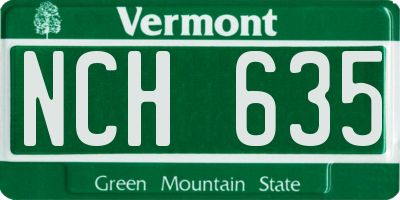 VT license plate NCH635