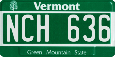 VT license plate NCH636