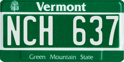 VT license plate NCH637
