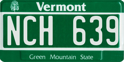 VT license plate NCH639
