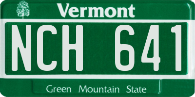 VT license plate NCH641
