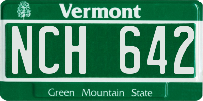 VT license plate NCH642