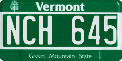 VT license plate NCH645