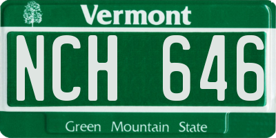 VT license plate NCH646