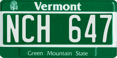 VT license plate NCH647