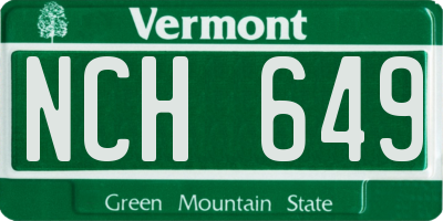 VT license plate NCH649