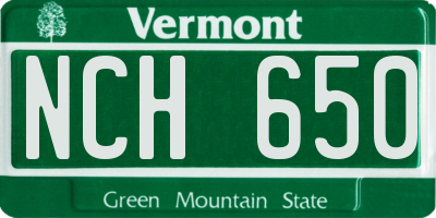 VT license plate NCH650