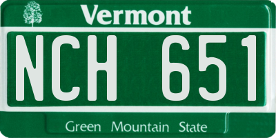 VT license plate NCH651