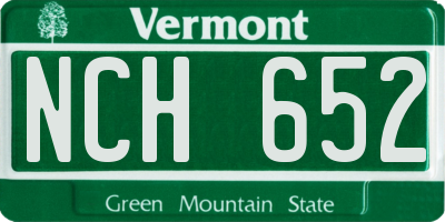 VT license plate NCH652