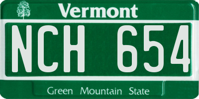 VT license plate NCH654